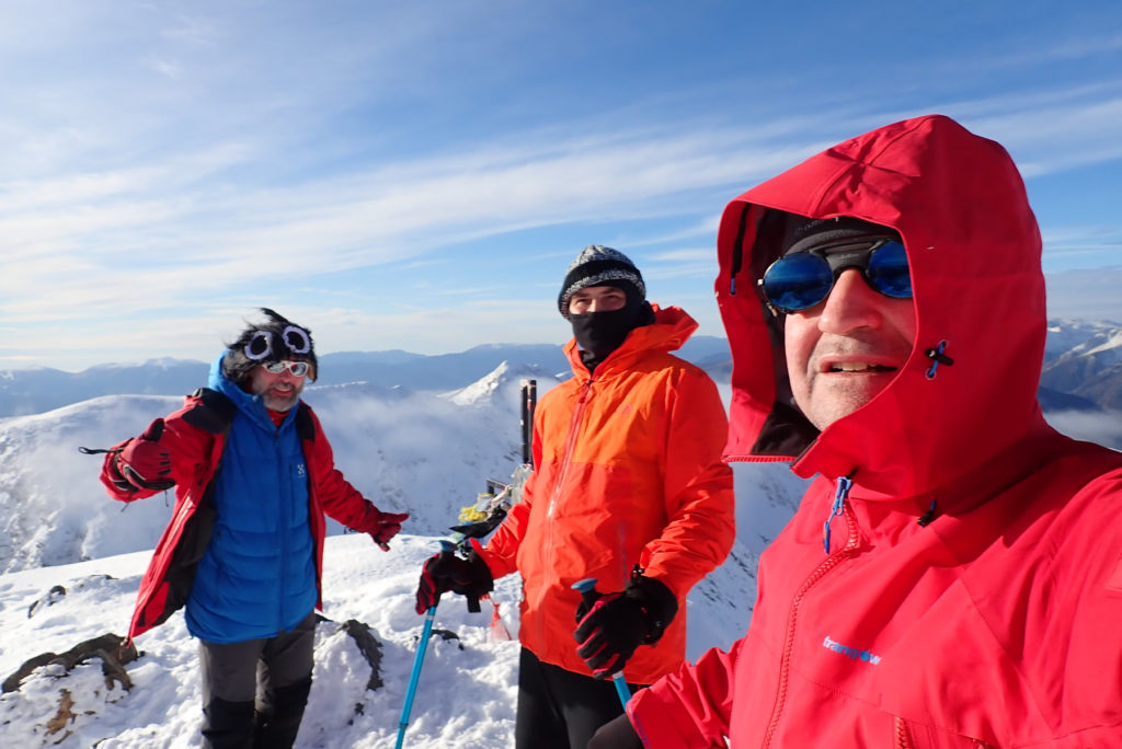 Paco, Dani y Joaquín en la cima del Carlit, 2.921 mts.